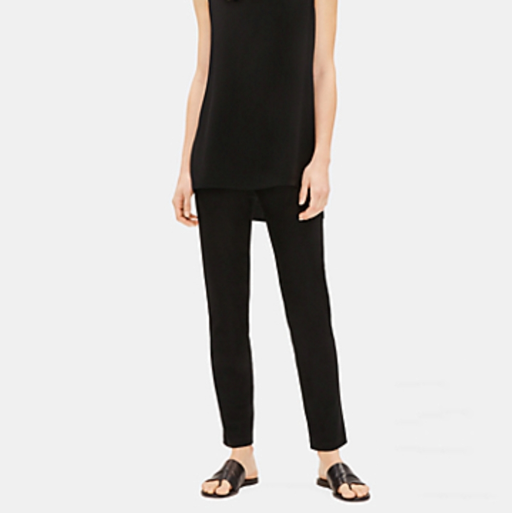 System Washable Stretch Crepe Slim Ankle Pant